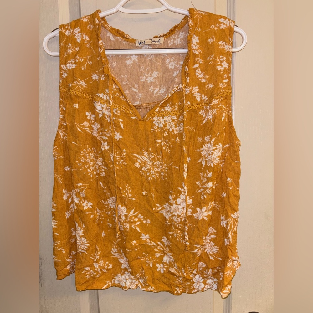 Wallflower Mustard Floral Blouse